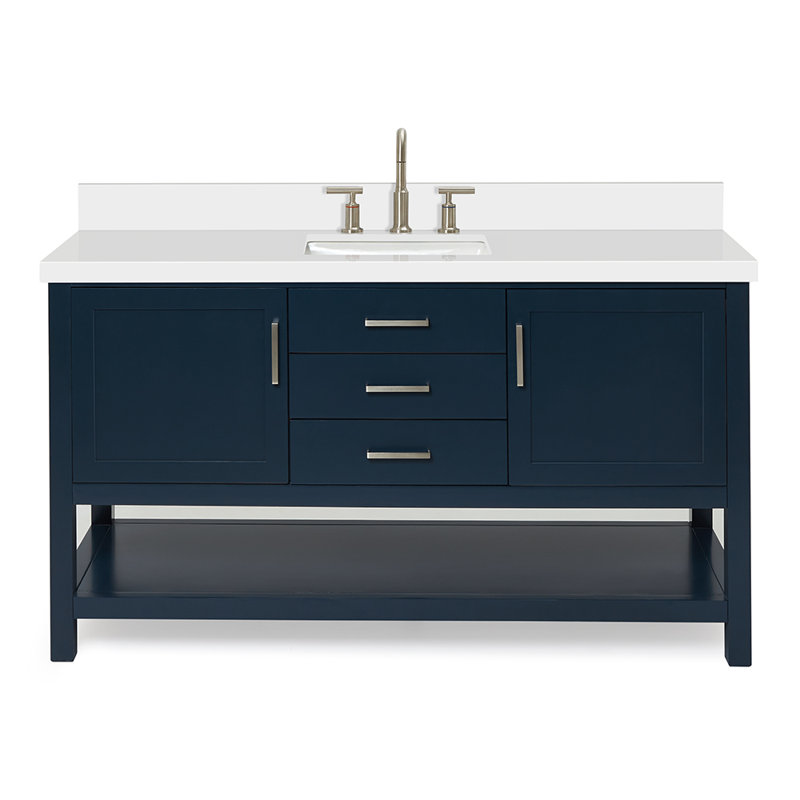Bayhill 61'' W Single Vanity, Navy, Rectangular