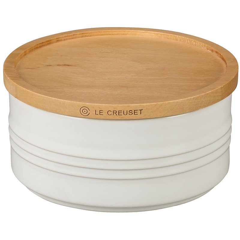 Metallics Kitchen Canister, White, 2.5" H x 5.5" W x 5.5" D