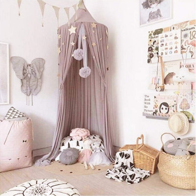 Large Round Dome Bed Canopy Mosquito Net, 50 X 240Cm, Pink