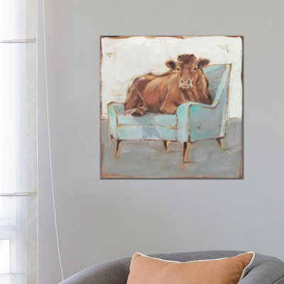 Moo-ving In IV by Ethan Harper - Single Picture Frame Print on Canvas