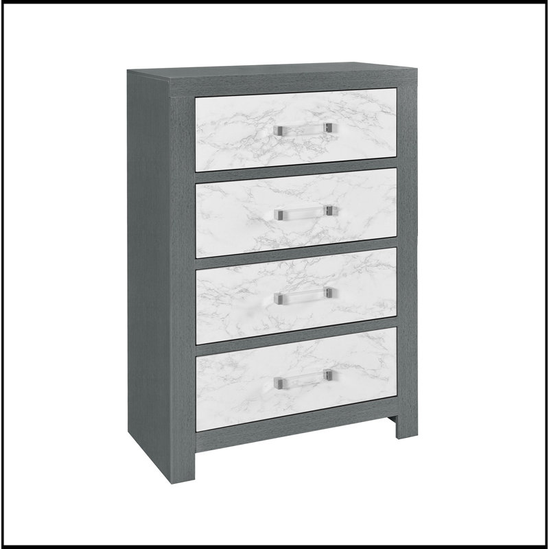 Commode grise avec 4 tiroirs