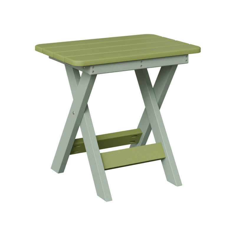 Berlin Gardens Folding End Table, Kiwi Green, Seafoam