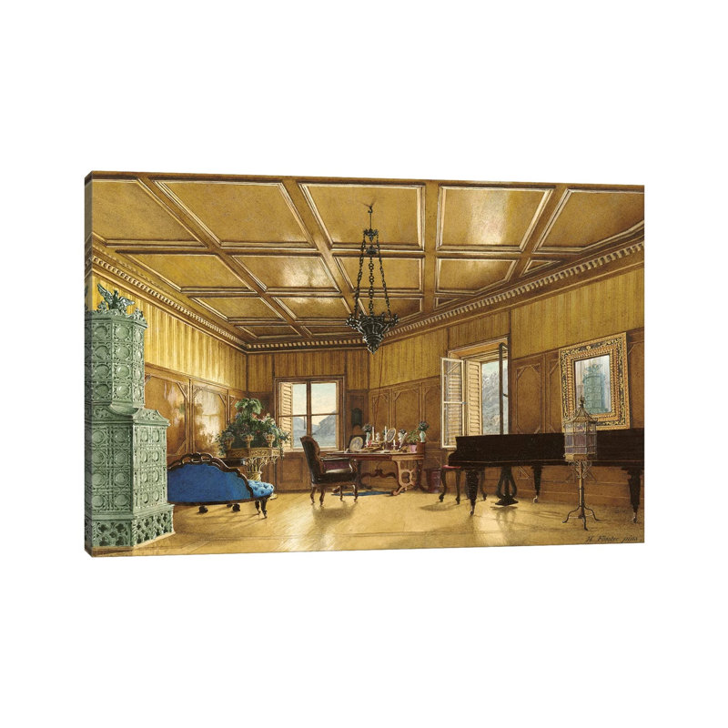 The Music Room Of Archduchess Margarete (Princess Of Saxony) In Schloss Ambras, 1870-79 by Heinrich Von Forster - Wrapped Canvas Painting