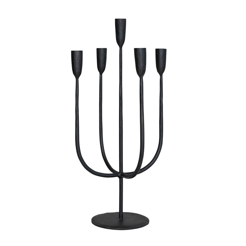 Candélabre rond en métal forgé à la main