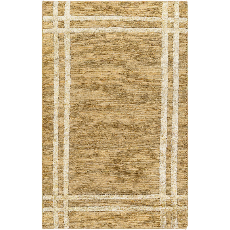 Tapis géométrique en jute noué à la main Jorgie, Rectangle 2 pi x 3 pi