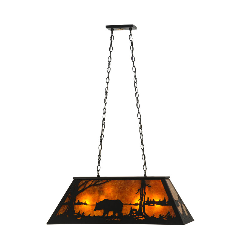Bear at Lake 6 - Light Pendant, 24" - 44.5" H x 33" W x 17" D