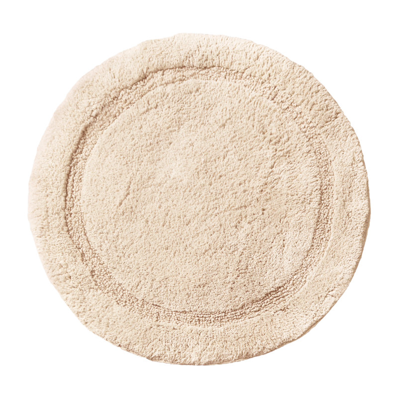 Polygala Cotton Round Bath Mat, Beige
