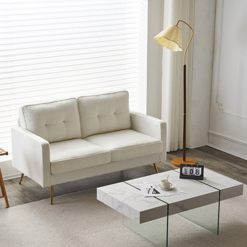 Balaton Upholstered 56.7'' Loveseat, Beige Boucle