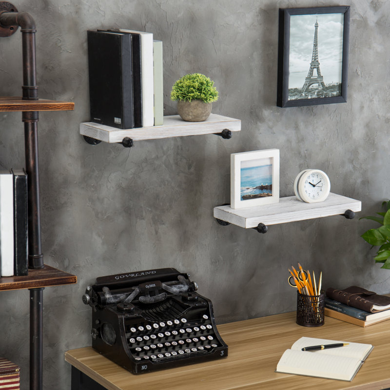 Abedallah 2 Piece Pine Floating Shelf