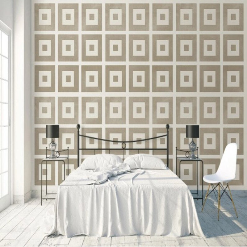 Retro Geometric Elegance, 108" L x 96" W