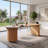 Extendable 35.43'' - 82.68''  Oval Dining Table with Hidden Storage, on Casters， for 2–10 People