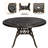 48" Round Patio Dining Table for 6 Person Cast Aluminum Patio Splicing  Table with Umbrella Hole,Bronze（Excluding Chairs）-1465406000