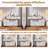 Adjustable-Length Vanity With Cloud Led Mirror - Modern Makeup Table With Storage Drawers & Side Cabinet, Ribbed Texture Design For Bedroom, Dorm & Small Spaces