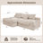 118" Boneless Sectional Couch, Oversized Sofa, Beige-1086632901-1088287431