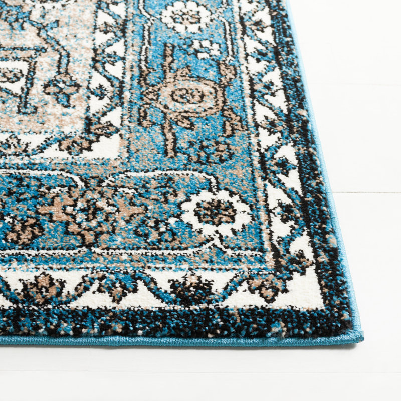 Manvil Vintage Hamadan Performance Oriental Rug, Square 6'7"