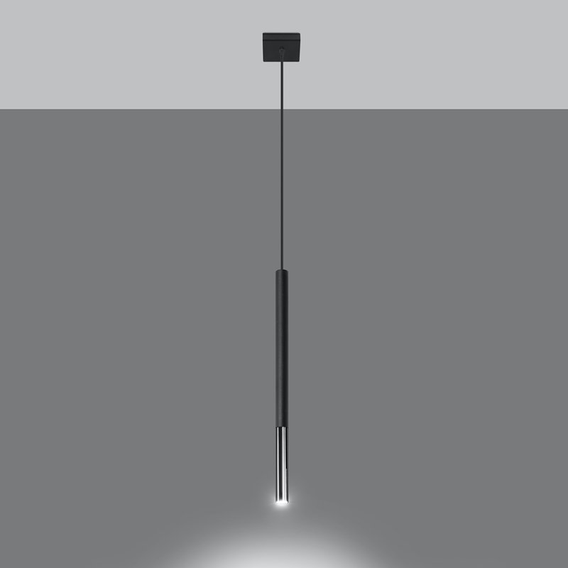 Robbinsdale 1 - Light Black Cylinder Pendant, Gold