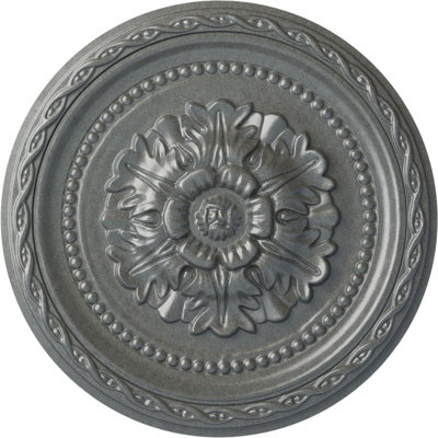 Médaillon de plafond Endurathane Benson, DE 11 1/8 po x P 6 1/8 po x P 5/8 po (convient aux auvents jusqu'à 6 1/8 po), fini cuivre poli peint à la main