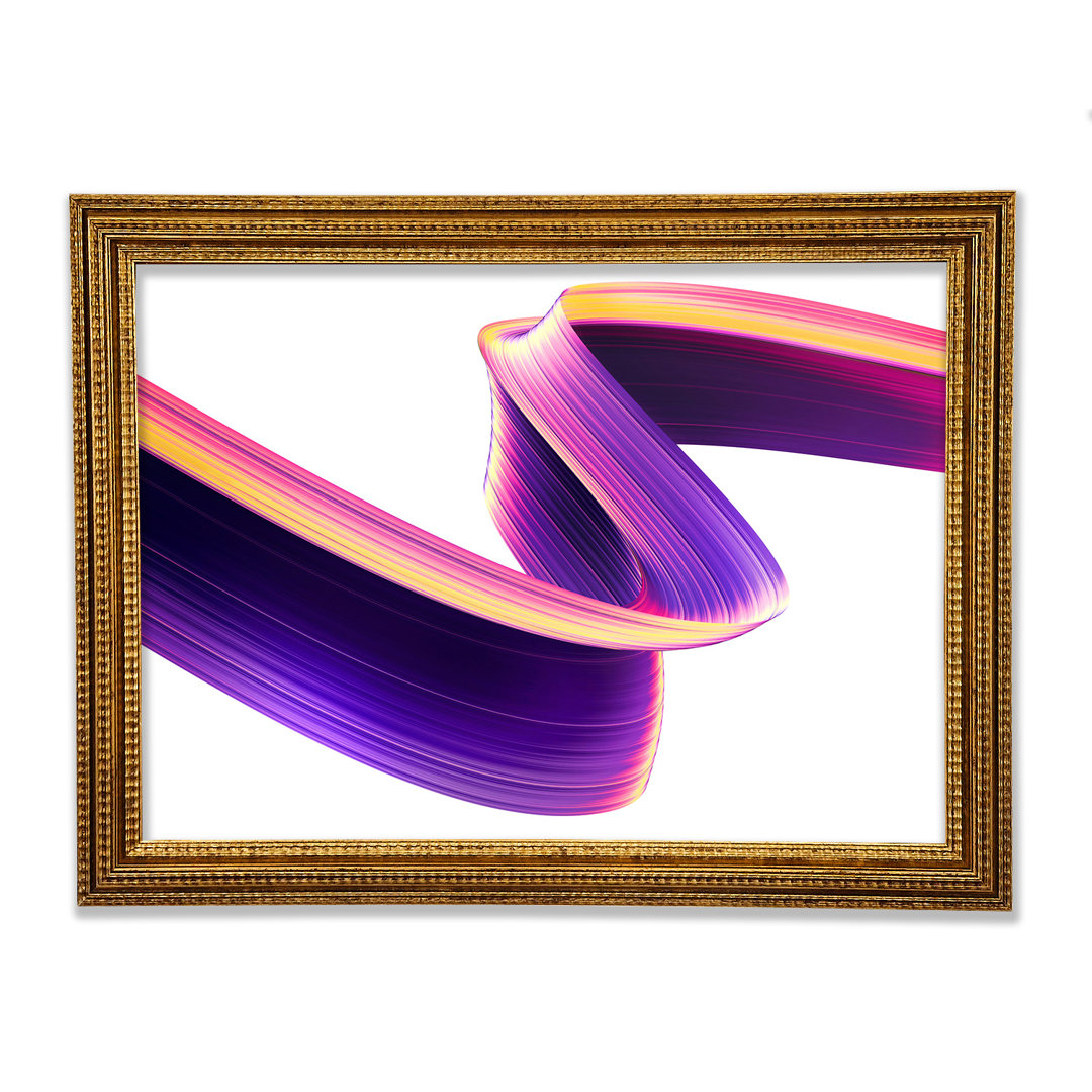 Gerahmtes Leinwandbild Purple Ribbon Swirl