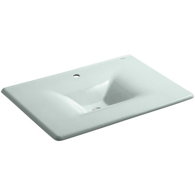 Iron/Impressions 31" Vanity-Top Bathroom Sink with Faucet Hole