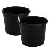 Homz Plastic 17 Gallon Utility Storage Bucket Tub W/Rope Handle
