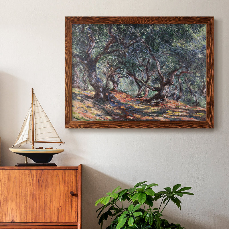 Olive Trees in Bordviera, 1884 - Reproduction d'un seul cadre photo sur toile, Érable, H 18 po x l 26 po x P 1,5 po