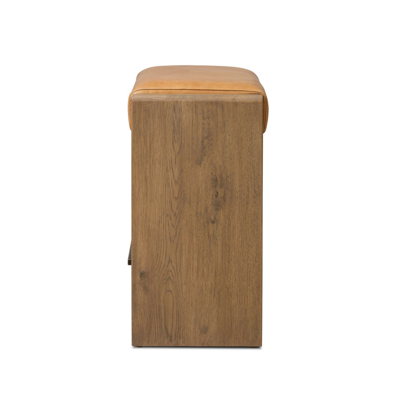 Nash Stool-Altair Mushroom-Bar, Sonoma Butterscotch/Genuine Leather, Counter Stool (26.97" Seat Height)