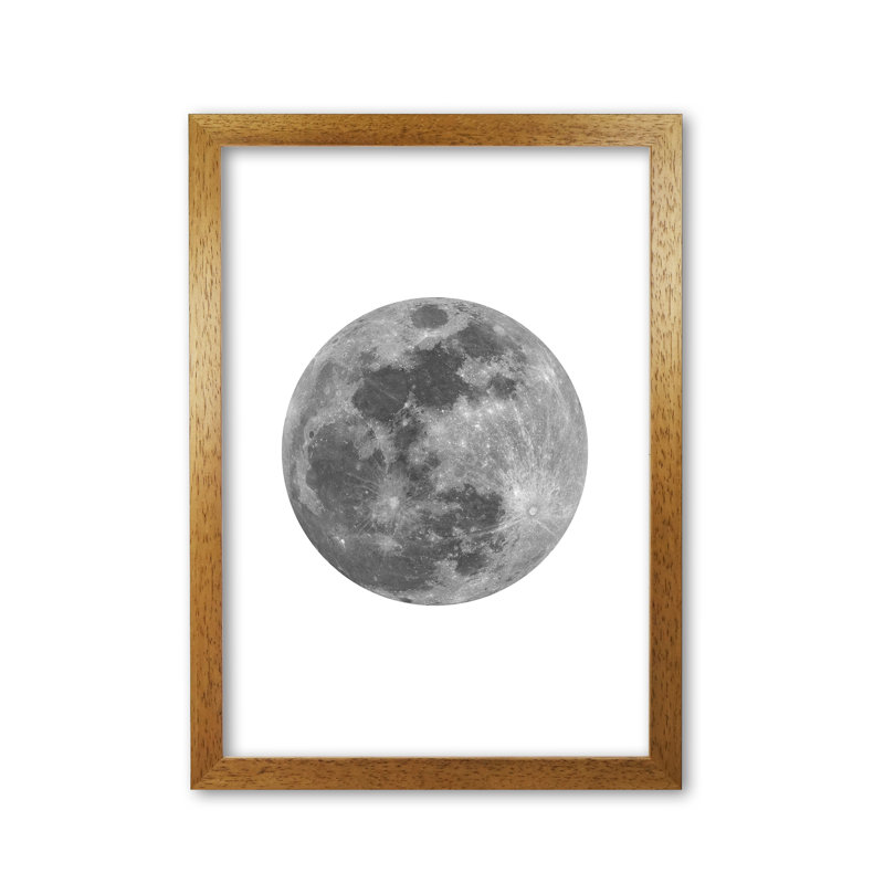 Moon - Print, Honey Oak Frame, 42 cm H x 30 cm W x 5 cm D