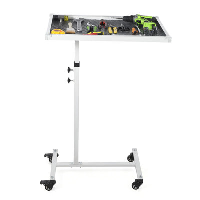 Adjustable Rolling Work Table with Wheels-220LBS Heavy Duty Mobile Workbench, 17X26.7" Rolling Tool Tray for Garage, Mechanic, Tear Down & DIY Projects