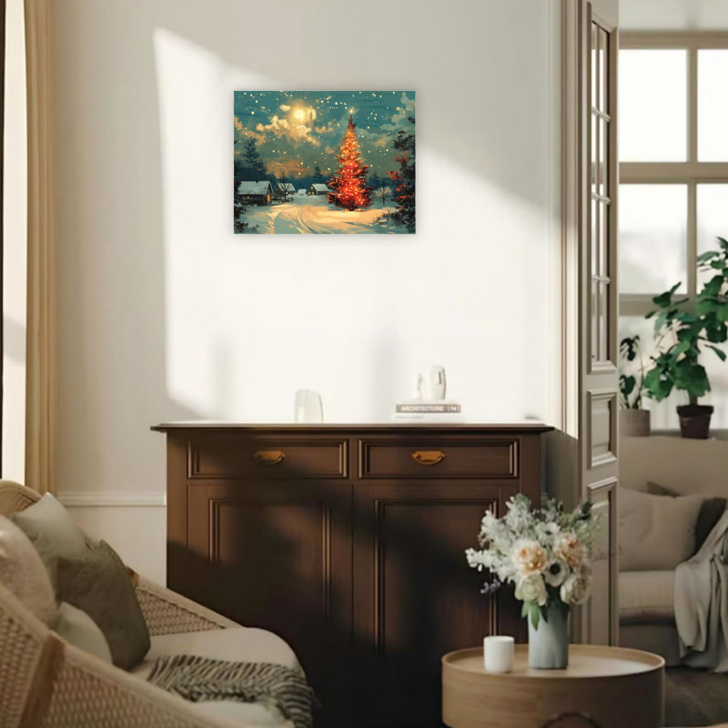 Pleine lune, art mural sur toile non encadrée 24 po x 18 po
