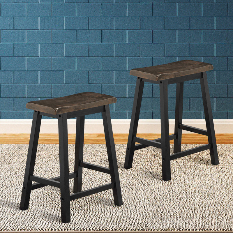 Tabouret de comptoir 24 po en bois massif, Gris