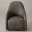 Fauteuil demi-tonneau pivotant en cuir véritable l 30,7 po-1415633770