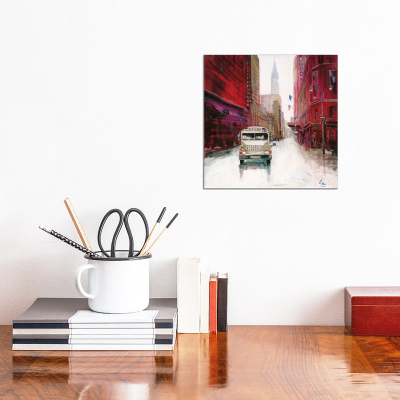 Red Fusion VI by Luc. - Wrapped Canvas Painting, 30.48 cm H x 30.48 cm W