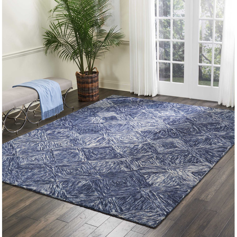 Tapis en laine touffeté à la main Divernon, Rectangle 8 pi x 10 pi 6 po