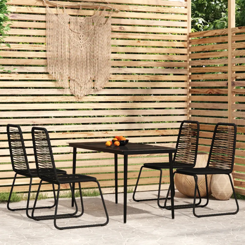 Helmie 4 - Person Patio Dining Set with Rectangular Table, 140cm L x 70cm W x 74cm H