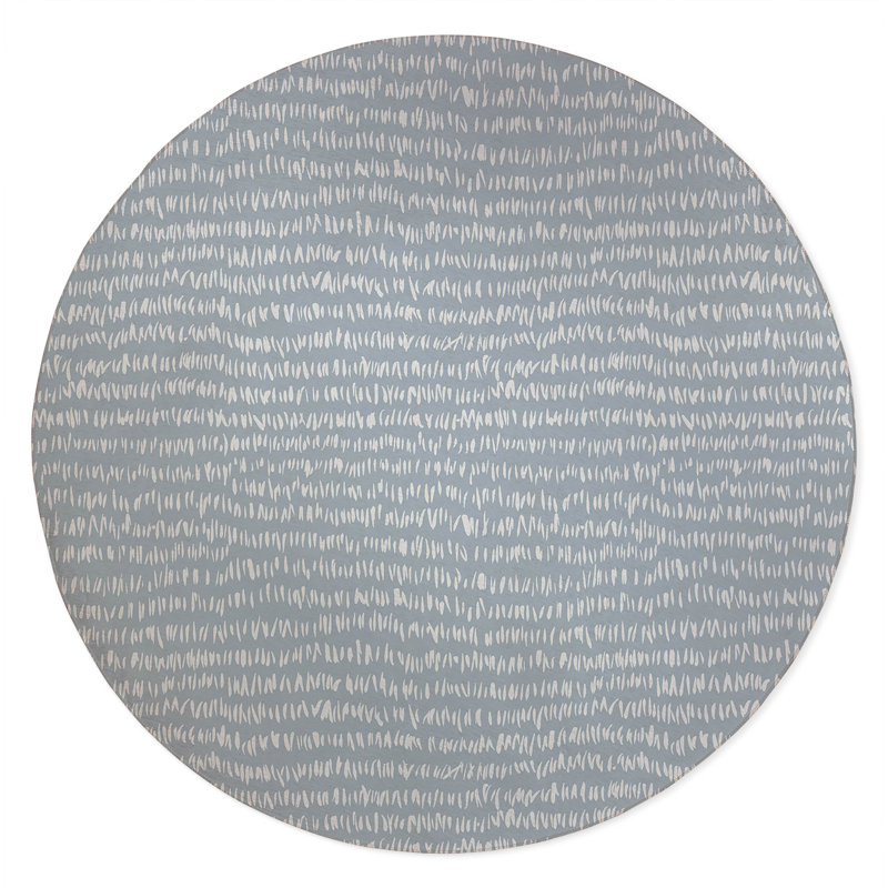Crop Row Non-Slip Outdoor Rug, Round 5'