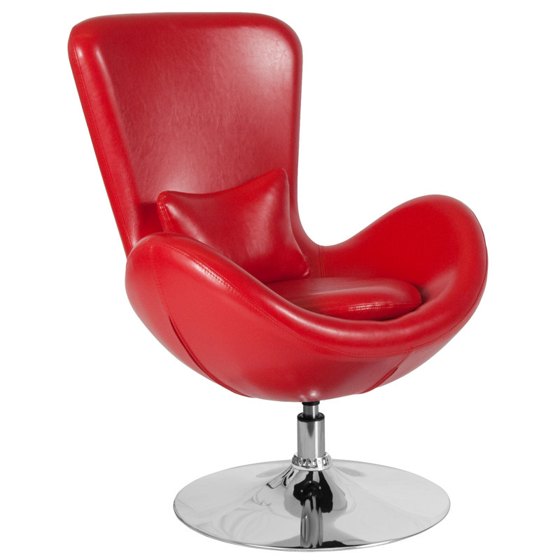 Chaise de réception pivotante avec siège incliné Marilo LeatherSoft - Siège d'invité, rouge