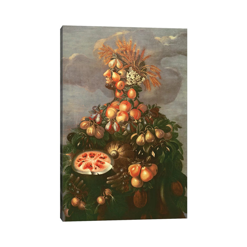 Summer by Giuseppe Arcimboldo - Wrapped Canvas Print, 30.48cm H x 20.32cm W x 1.91cm D