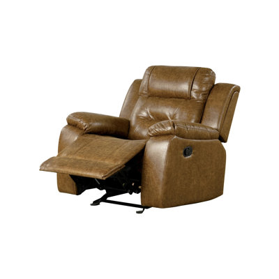 38" W Transitional Manual Recliner, Brown