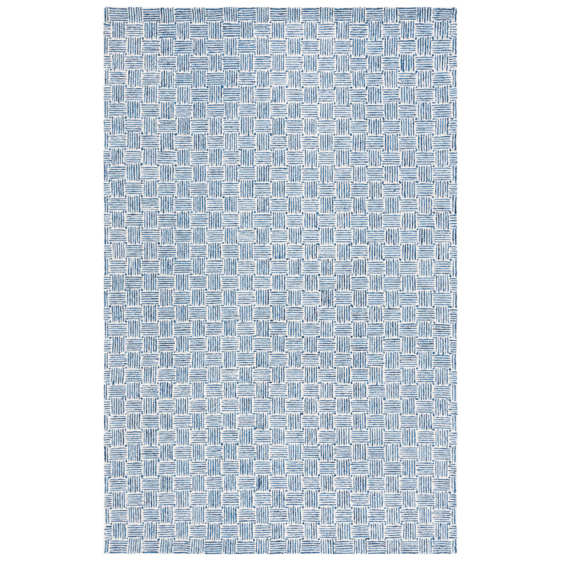 Travyn Hand Tufted Wool Pile And Cotton With Latex Striped Rug, Rectangle 4' x 6'