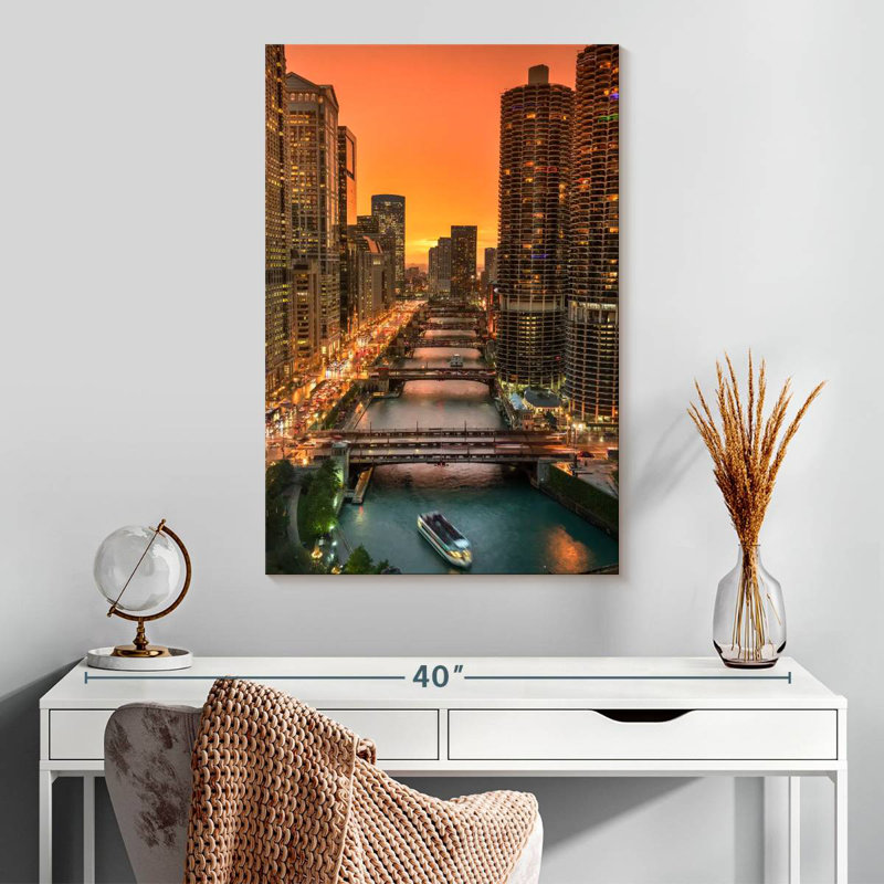 Hannes Chicago River, 30" H x 20" W