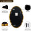 Miroir de salle de bain ovale contemporain Cadre en acier inoxydable-708340491-708915423