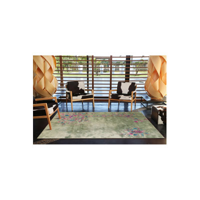 Ivy Floral Modern Patterned Woven Base Decorative Washable Rug