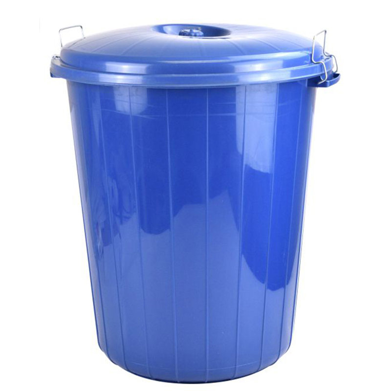 Plastic Manual Lift Kitchen Trash Can, Blue, 25, 15.75cm H x 14.17cm W x 14.17cm D