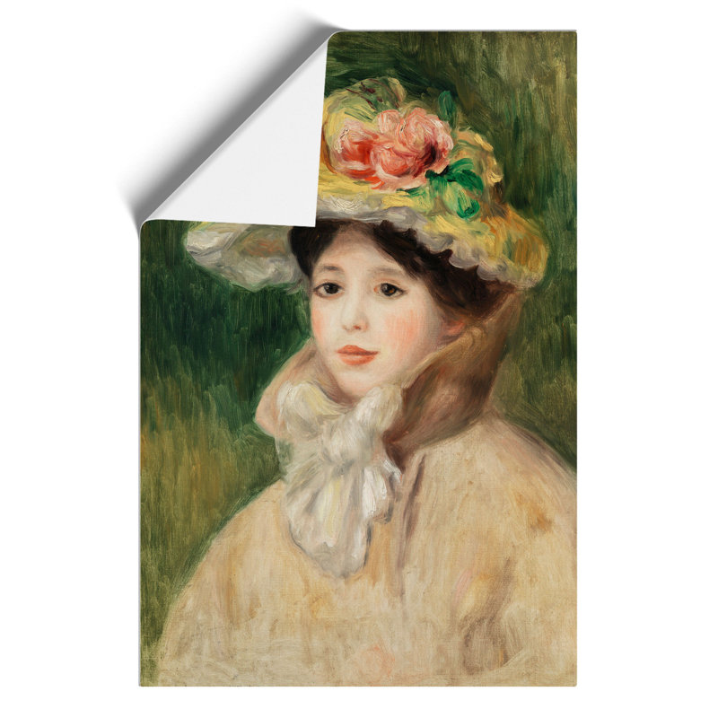 Woman with Capeline by Pierre Auguste Renoir - Frameless Print, 84cm H x 59cm W x 0.1cm D