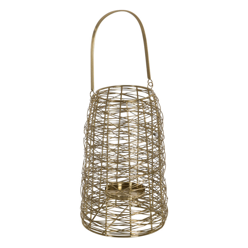 Stainless Steel Tabletop Lantern, 31.5cm H x 20cm W x 19cm D