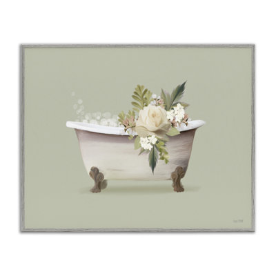  Floral Rose Tub Framed Giclee Art by House Fenway
