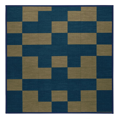 Tapis bleu à carreaux lavable à la machine