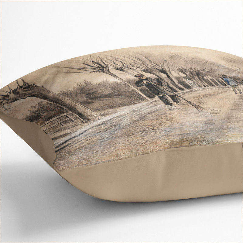Road in Etten Scatter Cushion Pillow, 55cm H x 55cm W x 20cm D, Stone