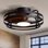 Ventilateur de plafond 20 po avec lumière encastrée à DEL avec télécommande 6 vitesses et minuterie