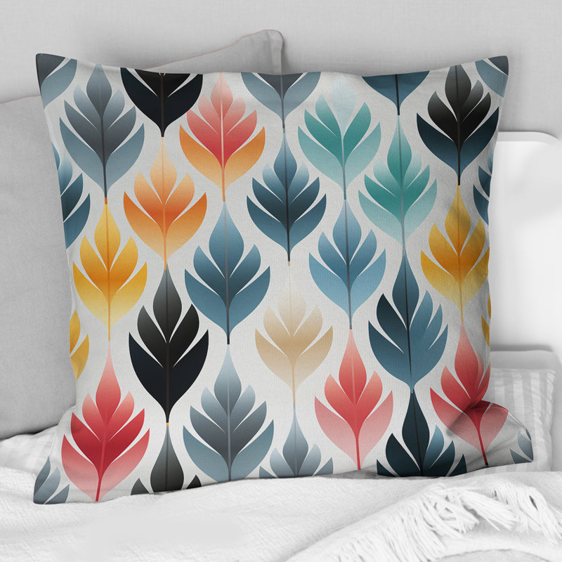 Botanical Scandinavian Shapes - Coussin décoratif Abstract Coral Reef Multicolor Azure - Coussin décoratif, H 16 po x l 16 po